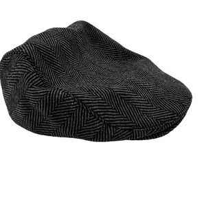 Boston Scally Co UFC Flat Cap Mens M/L Grey Herringbone Newsboy Hat